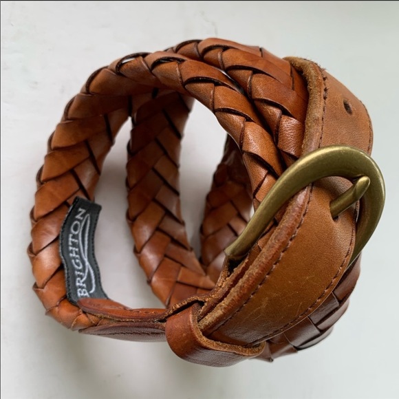 Brighton Brown Woven Leather Belt - Picture 2 of 9